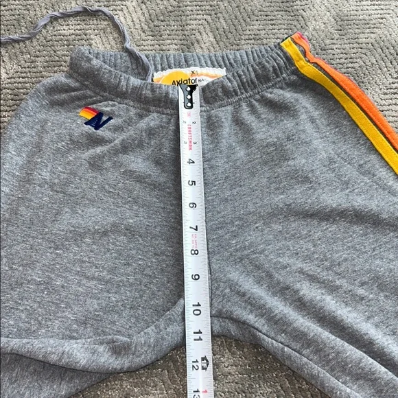 Aviator Nation Gray Joggers with Rainbow Side Stripe 5 SWEATPANTS - Size XSmall - Picture 13 of 14